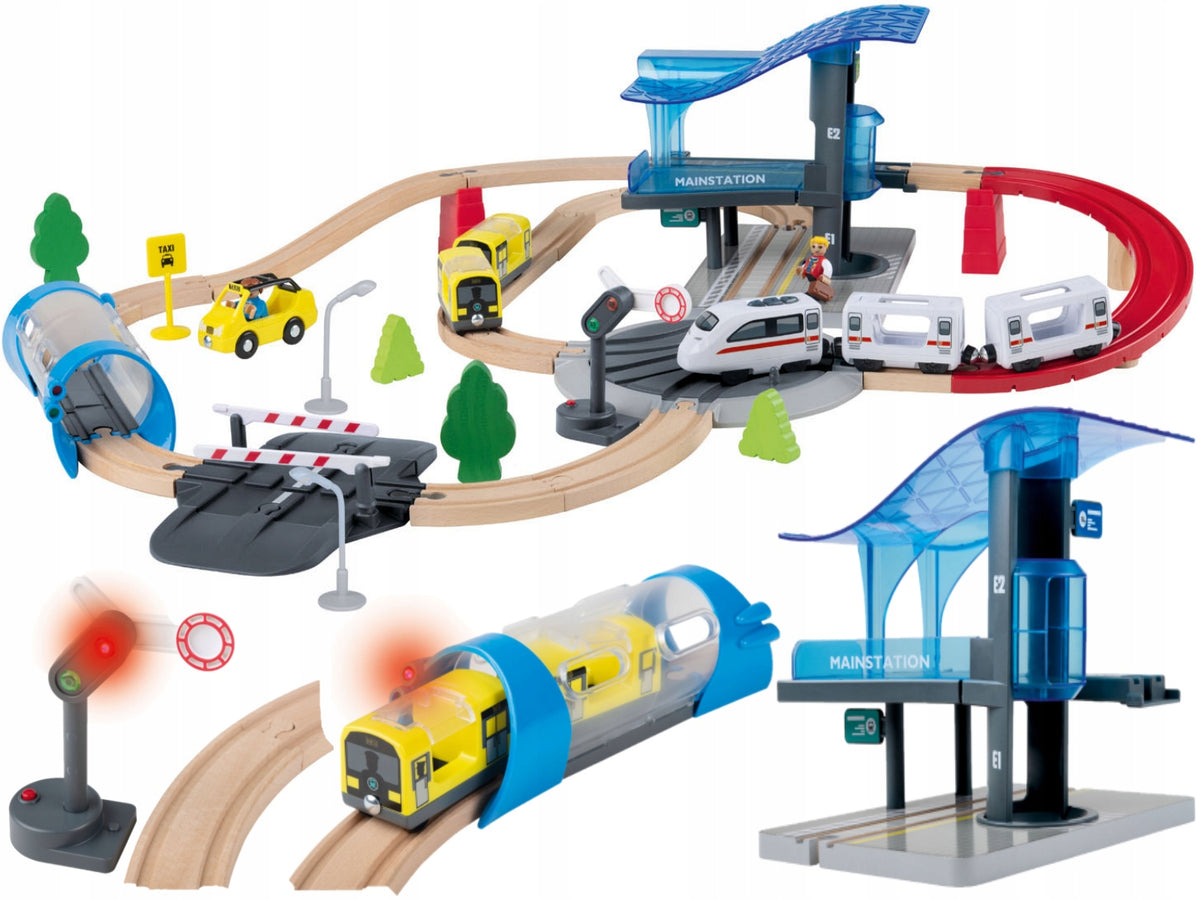 Wooden queue City Express with electric drive 49 elements LARGE ZEST
