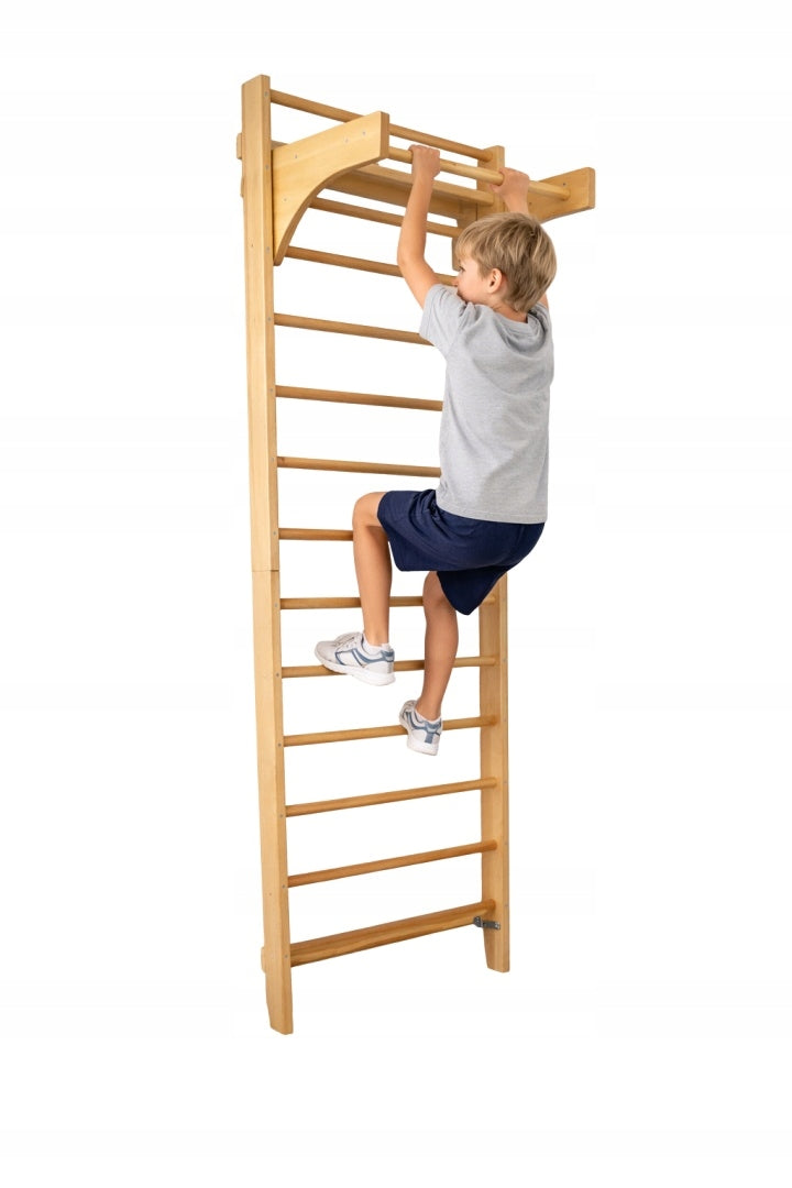 Wooden rehabilitation gymnastic ladder 220cm with bar