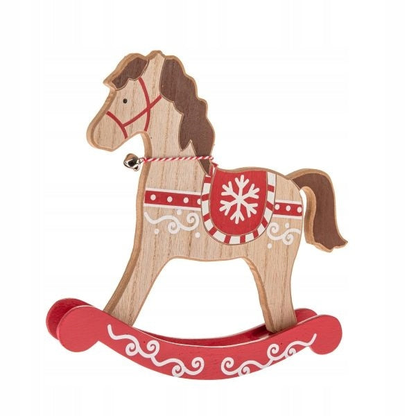 Wooden rocking horse decoration Christmas decoration