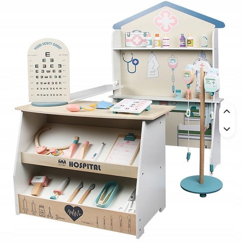 Wooden set doctor hospital nurse toy for children Packaging status original
