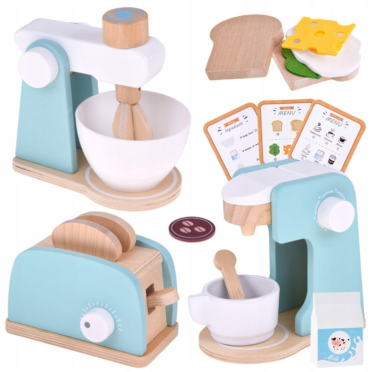 Wooden set - toaster, coffee maker, mixer + accessories Small household appliances ZA5929