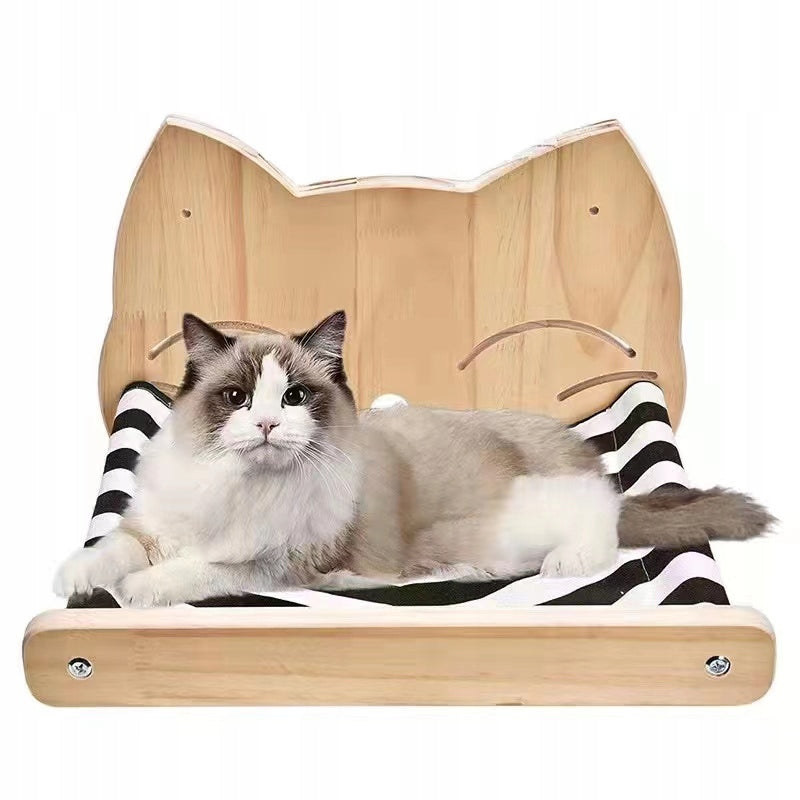 Wooden shelf with ladder on the wall bed for cat 64 Color other