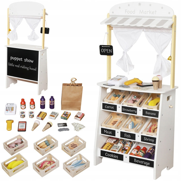 Wooden shop for children Stragan Teatrek 2in1 creative fun ZA5267