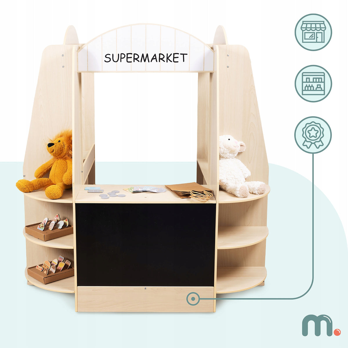 Wooden shop for children large set 91 el. fun in a real shop Manufacturer code MAM245 SHOP