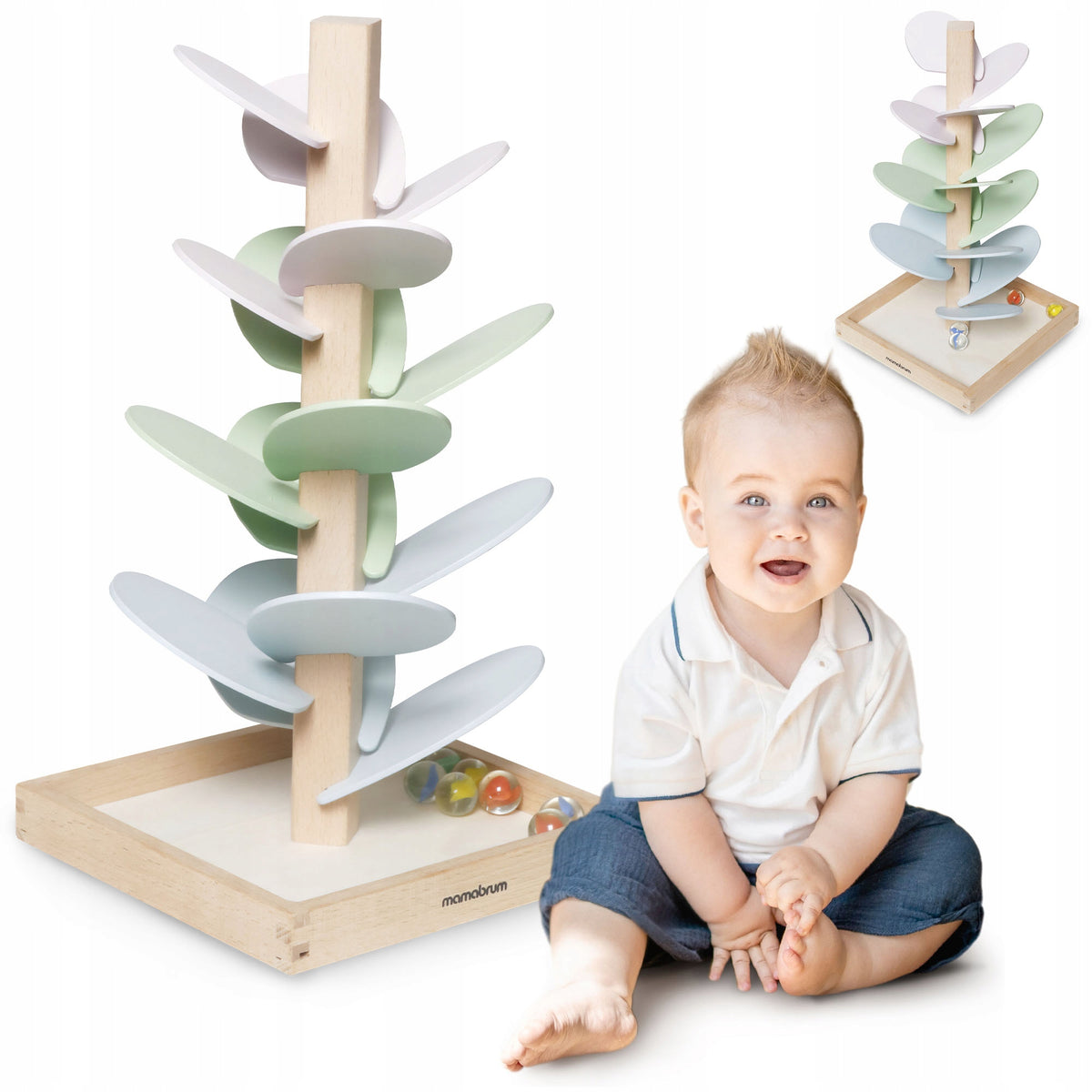Wooden sound tree with balls – educational bullets for children