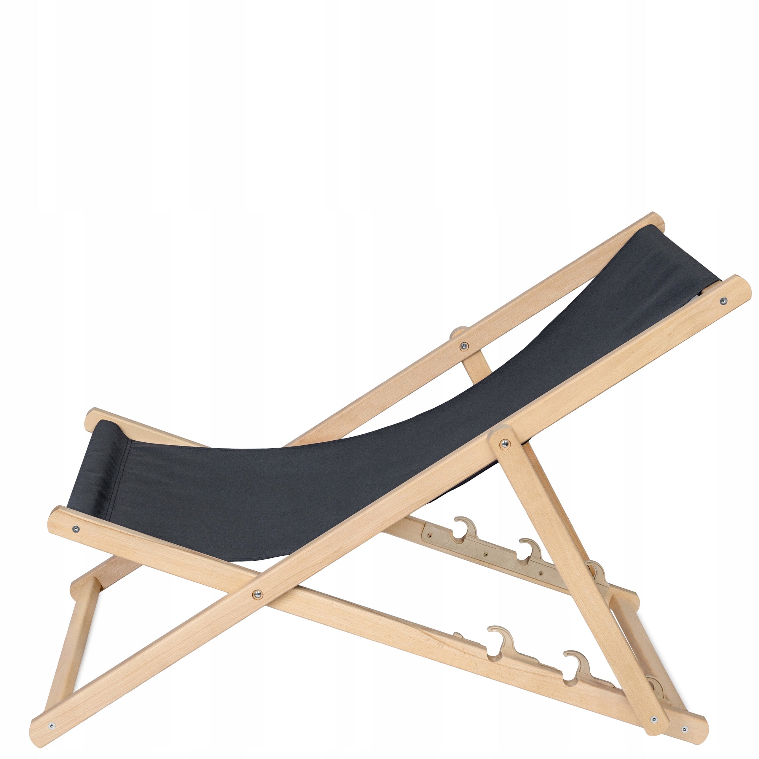 Wooden sunbed for balcony terrace garden THICK SLATS STRONG [BLACK] Brand no brand