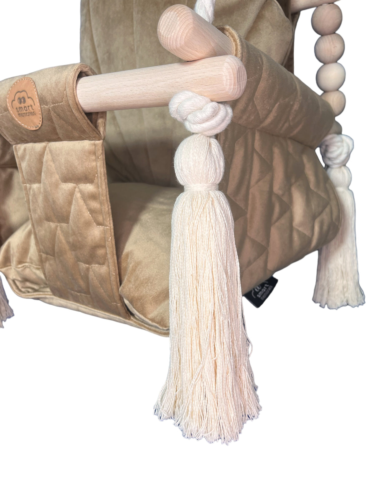 Wooden swing for children velvet beige brown Manufacturer code 27