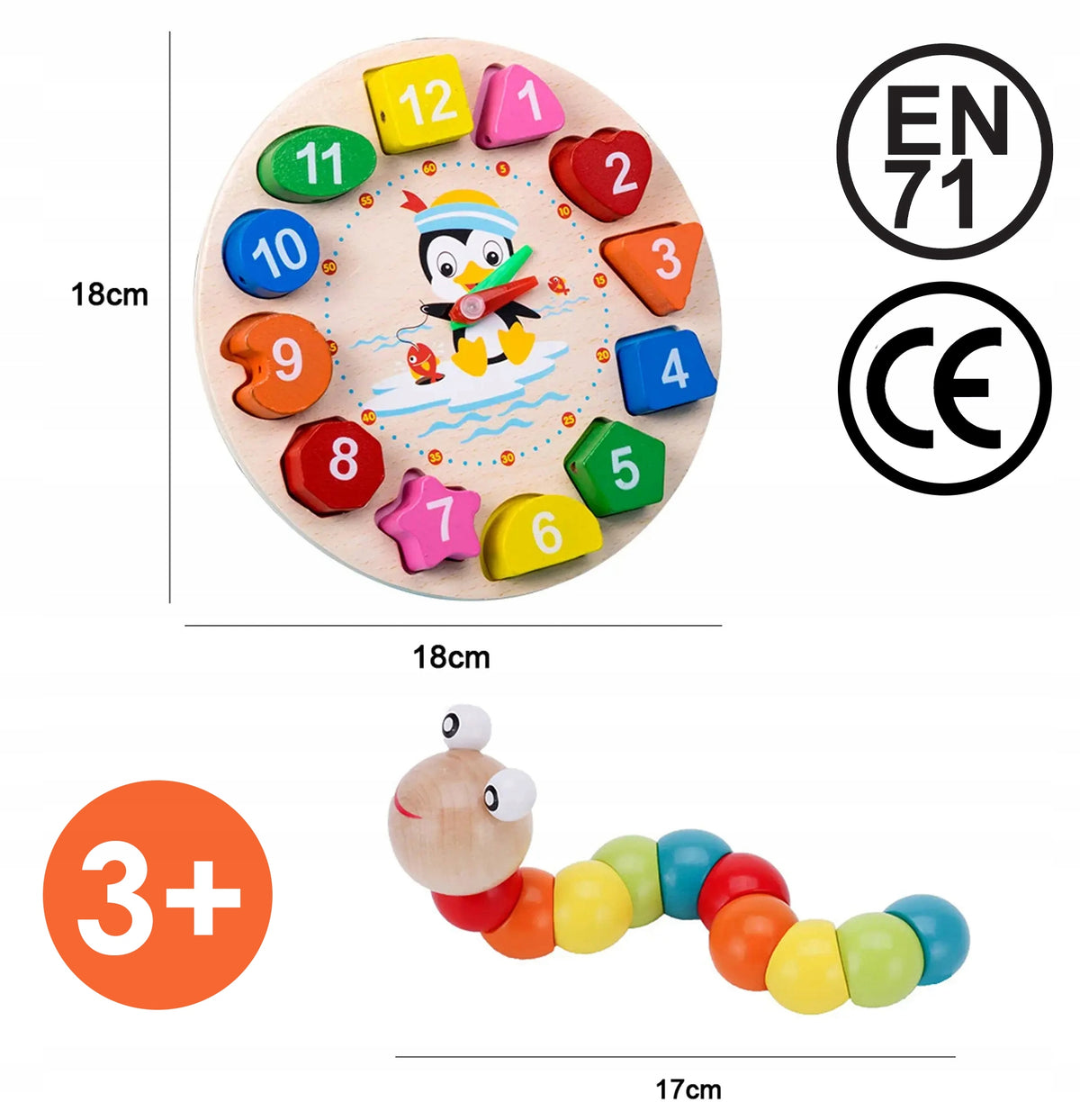 Wooden toys for children set 5in1 cymbals labyrinth tower caterpillar Manufacturer code Z3499