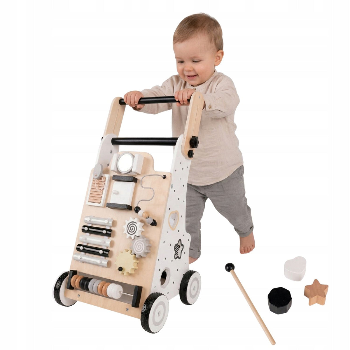 Wooden walker interactive pusher For Children KiddyMoon WK-001