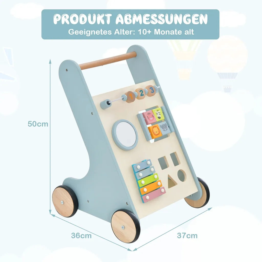 Wooden walker with xylophone blocks stroller for children COSTWAY Manufacturer code BC10163BL
