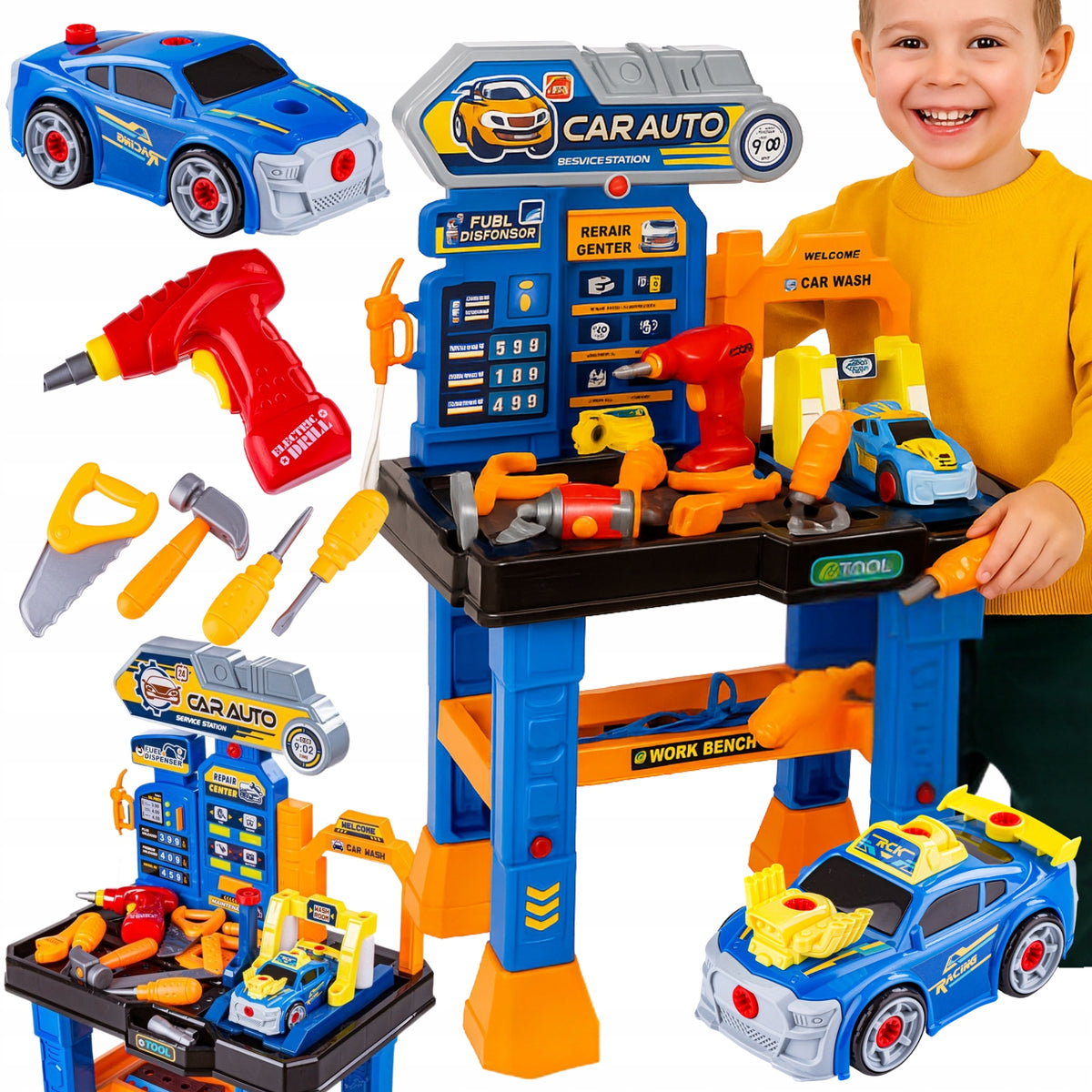 Workshop Car Toy For Boy Set Mechanics Table Tools