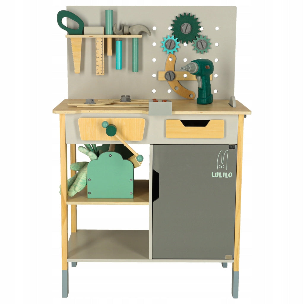 Workshop Wooden Set of Small DIYer with Tools Sounds 86 cm Brand Artemis