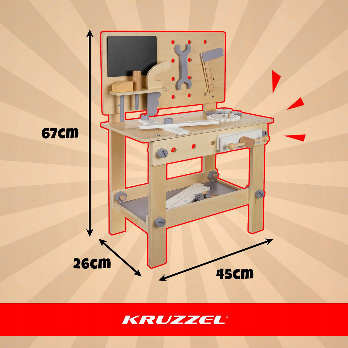 Workshop for Children Kruzzel Set Wooden Majserkowicz Tools Gift EAN (GTIN) 5900779954168