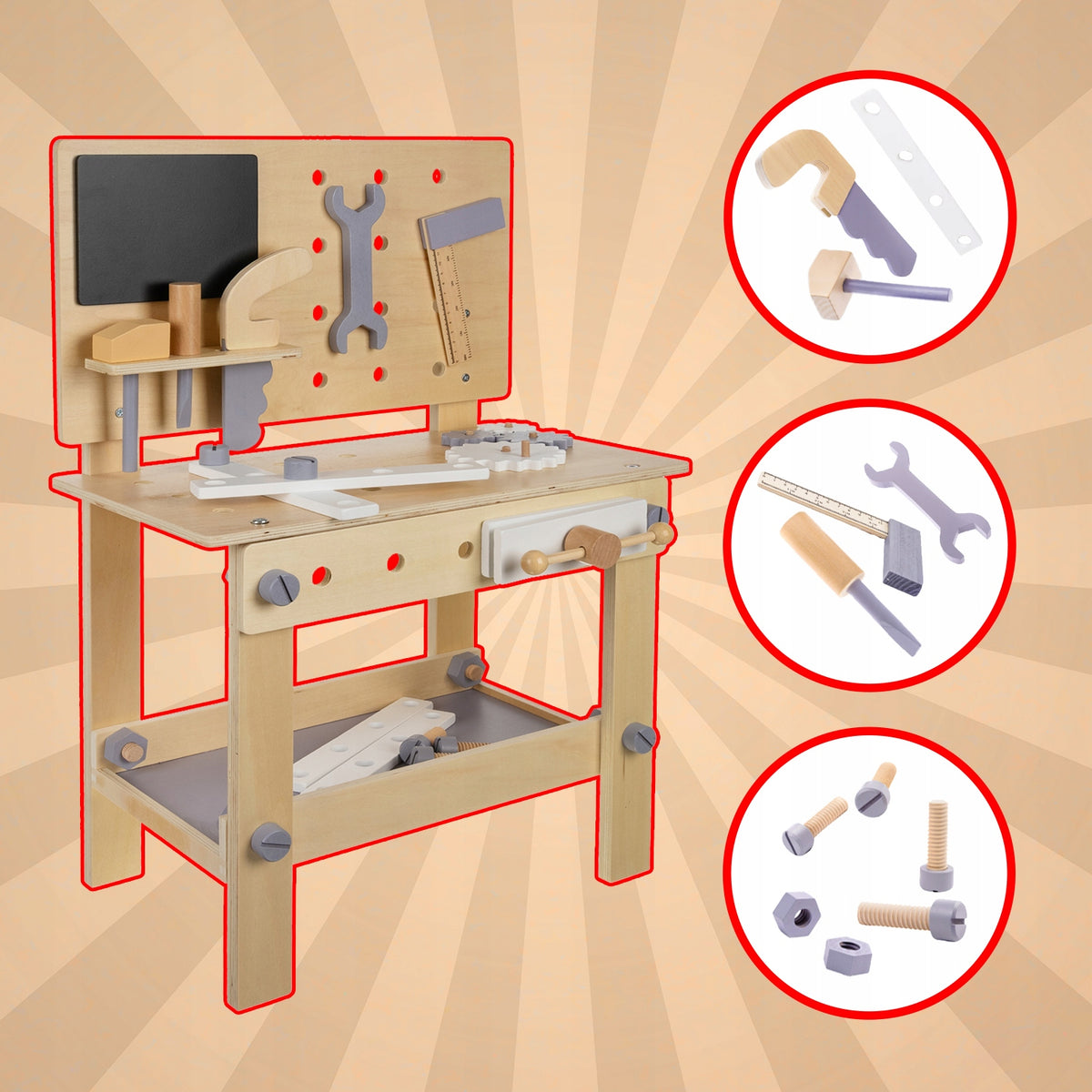 Workshop for Children Kruzzel Set Wooden Majserkowicz Tools Gift Manufacturer code 00024820