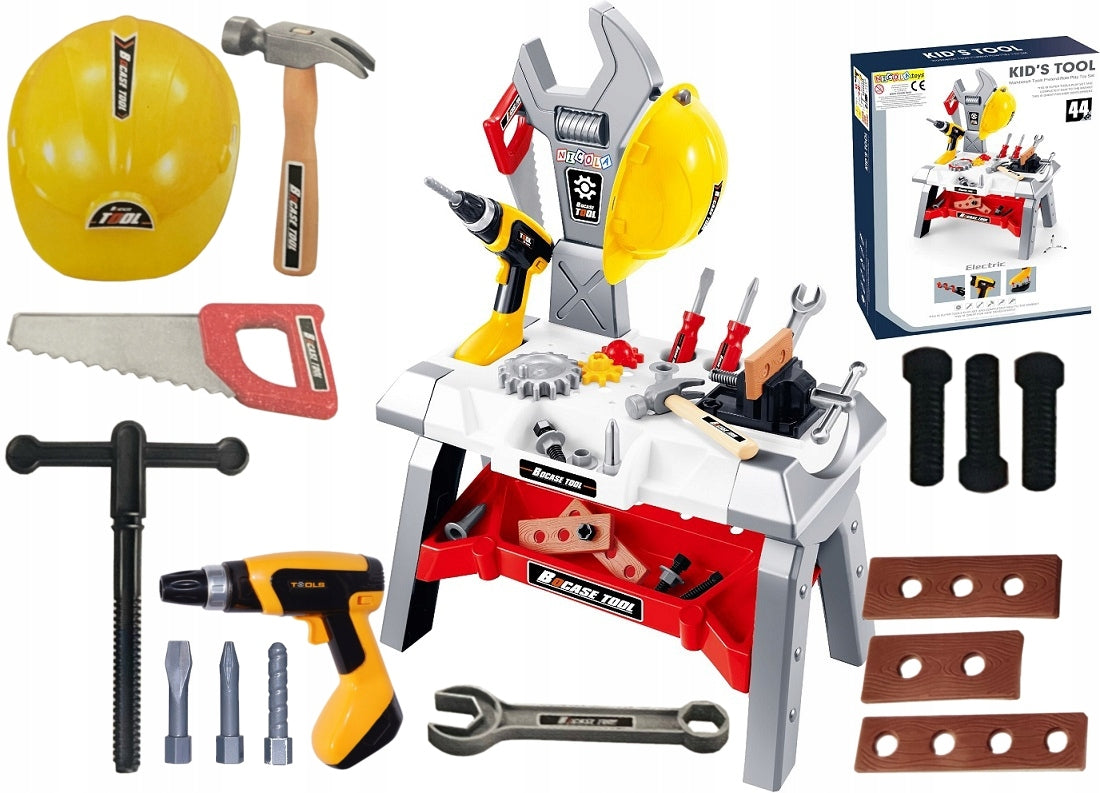 Workshop for Kids Tool Set Drill Toy Helmet DIY Packaging status original