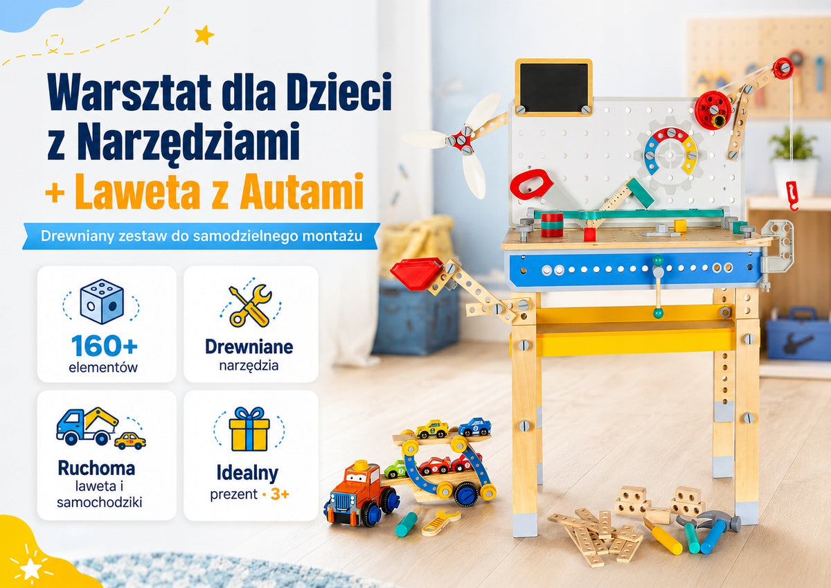 Workshop for Kids with Tools + Tow Truck with Cars DIY Kit! Packaging status original