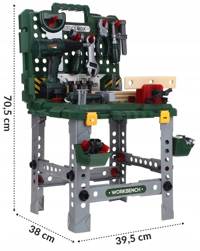 Workshop in Suitcase DIY Table Tools Screwdriver Drill Brand Nobo Kids