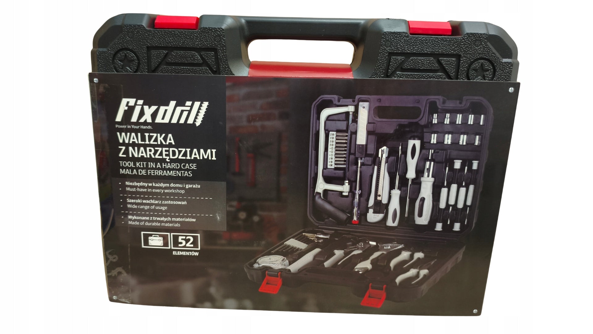 Workshop tool set in case Fixdrill 52 el.