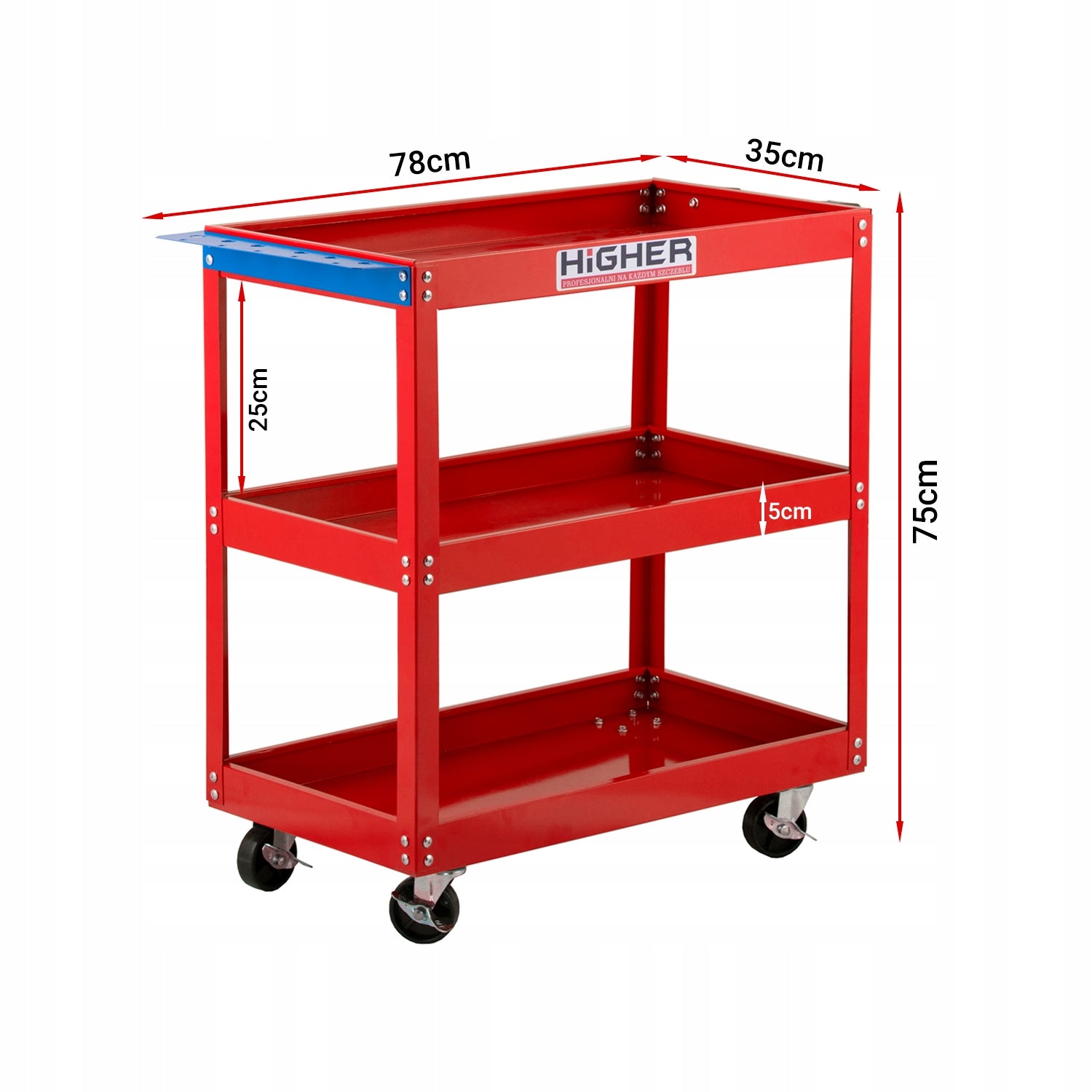 Workshop trolley shelf HIGHER 175 kg Manufacturer code PL-SC002-CZ