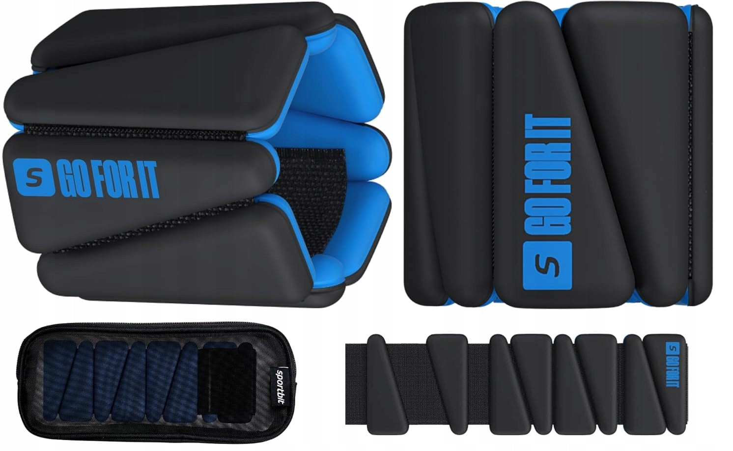 Wrist and ankle weights 0,5 kg Adjustable Set of 2 Blue