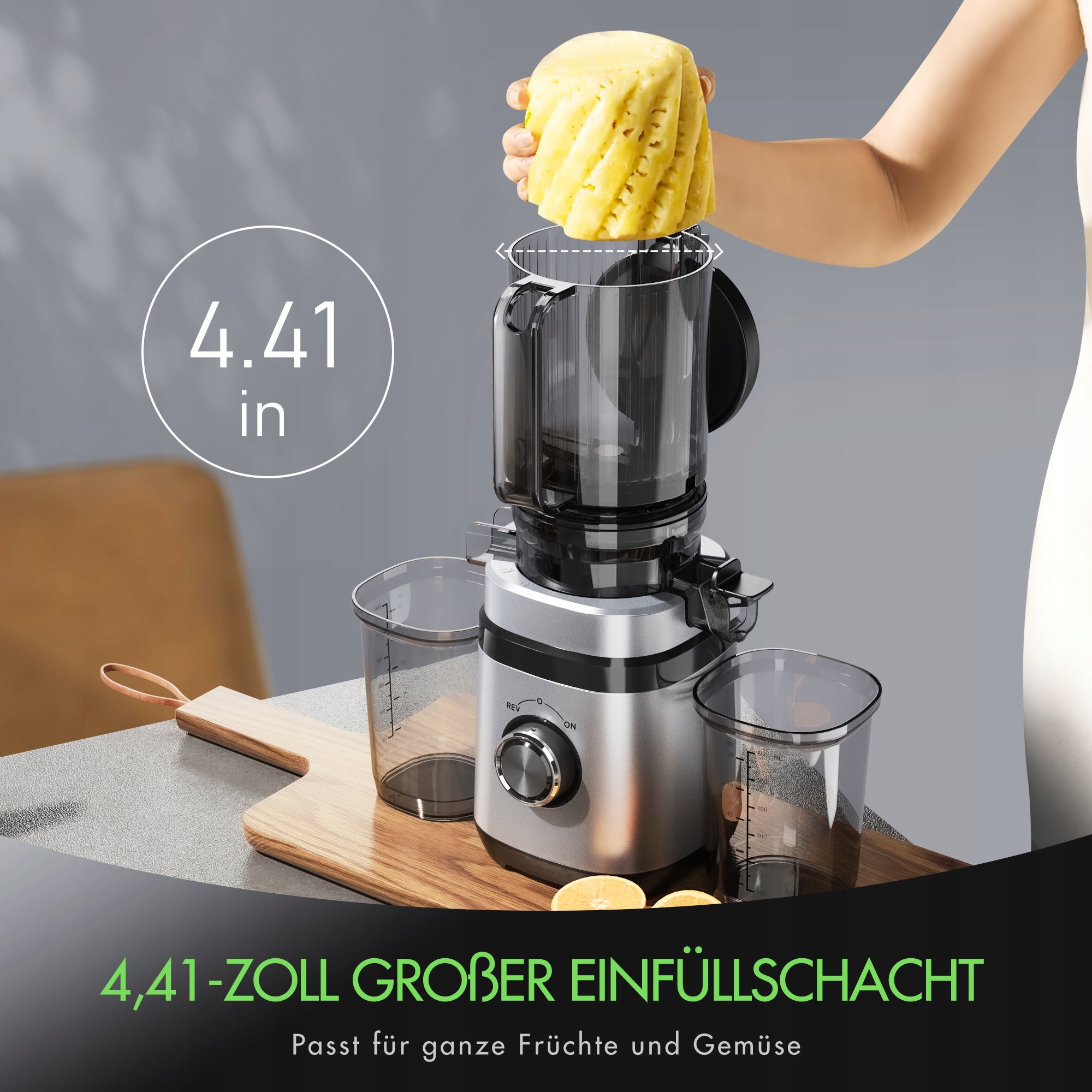 Wyciskarka wolnoobrotowa pionowa JS2306 FreshJuice srebrny/szary 350 W Manufacturer code CXKJ-PL