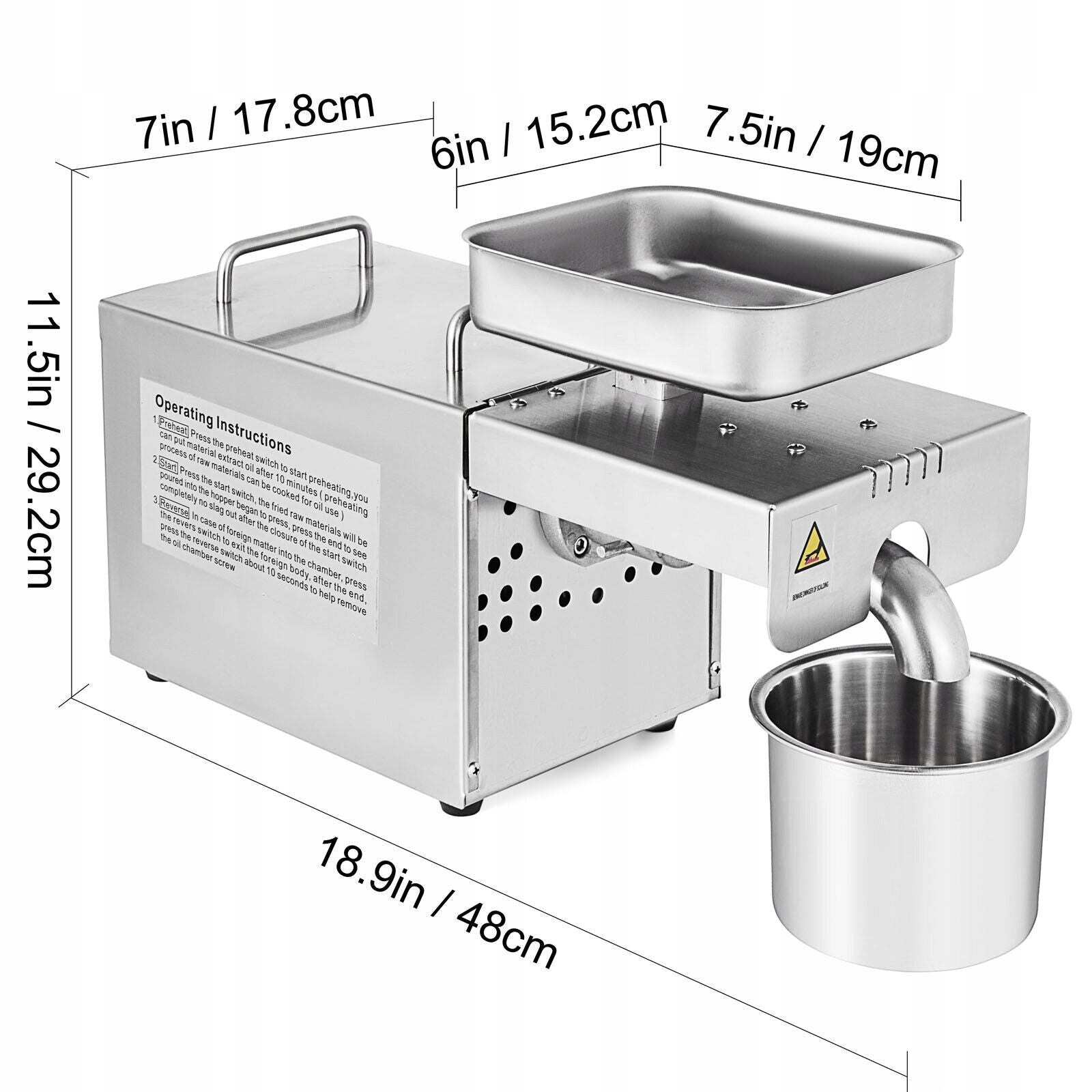 Wyciskarka wolnoobrotowa pozioma Vevor ZDZZ 460 W Power rating 460 W