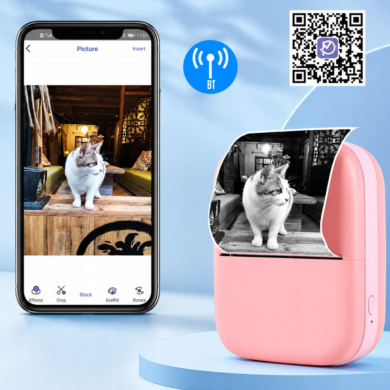 X1 Bluetooth 300DPI 80mm Portable Photo Thermal Printer Packaging status original