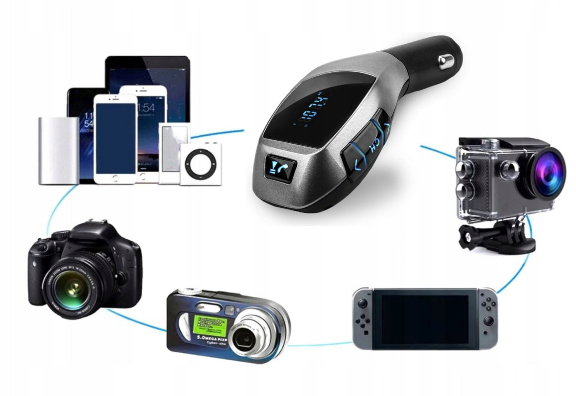 X5 Bluetooth FM Transmitter Charger 2xUSB LCD MP3 Manufacturer code X5