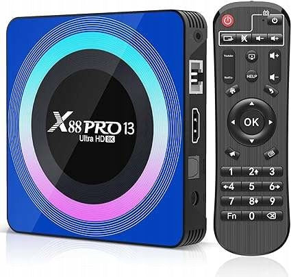 X88 PRO 13 SMART TV BOX 8K ANDROID 13 WIFI6 5GHz BT 5.0 HDR10 4/64GB