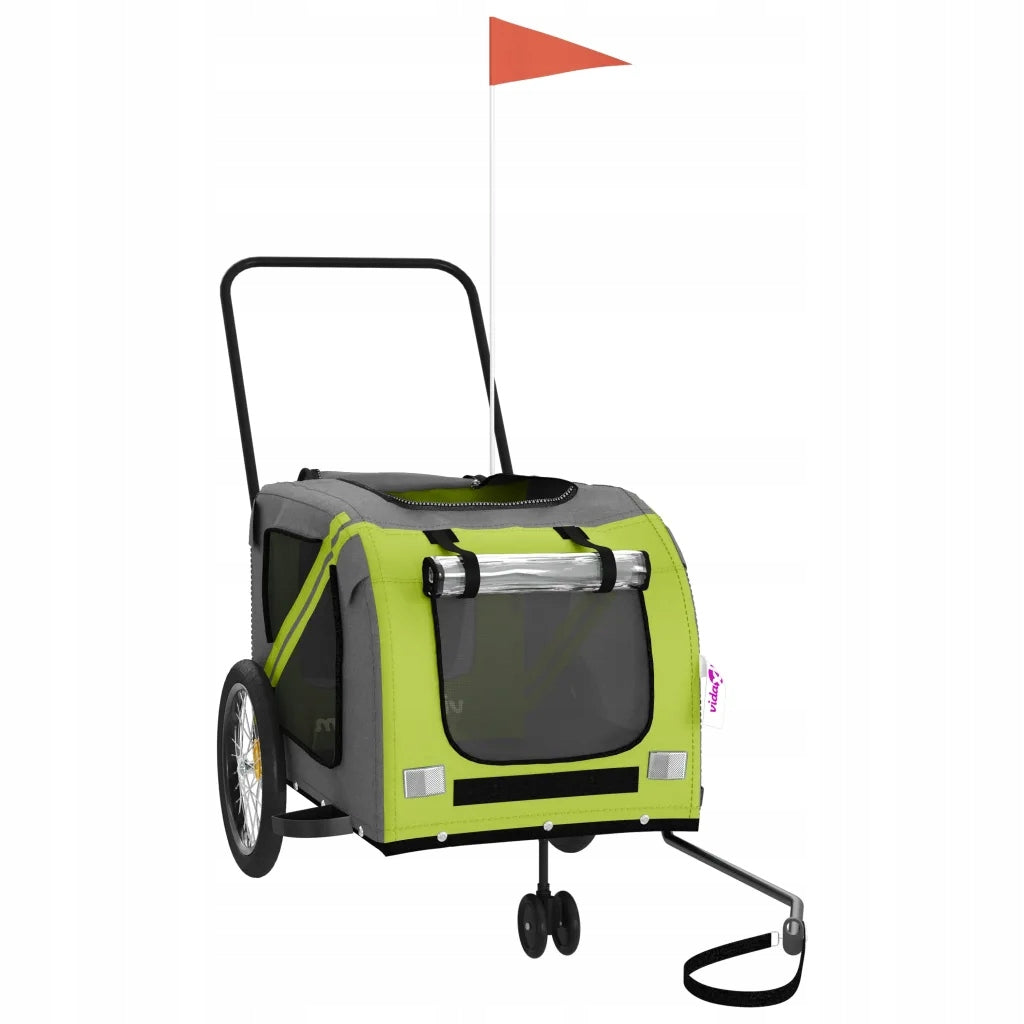XL Pet Bicycle Trailer - Green/Grey 134x68x72cm Brand no brand