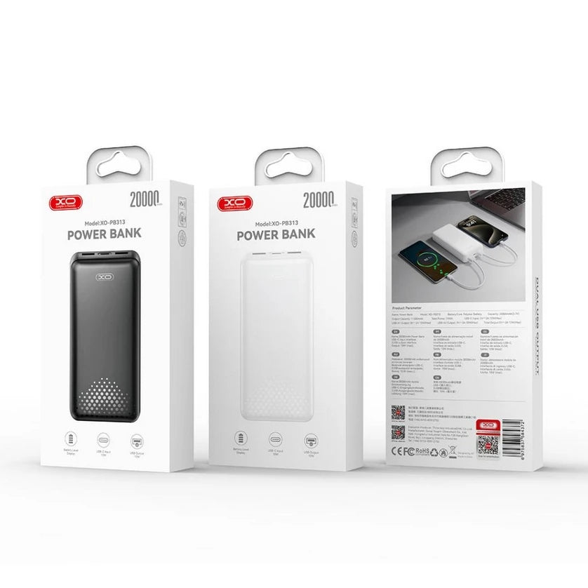 XO PB313 POWER BANK 20000 mAh BLACK Battery capacity 20000 mAh