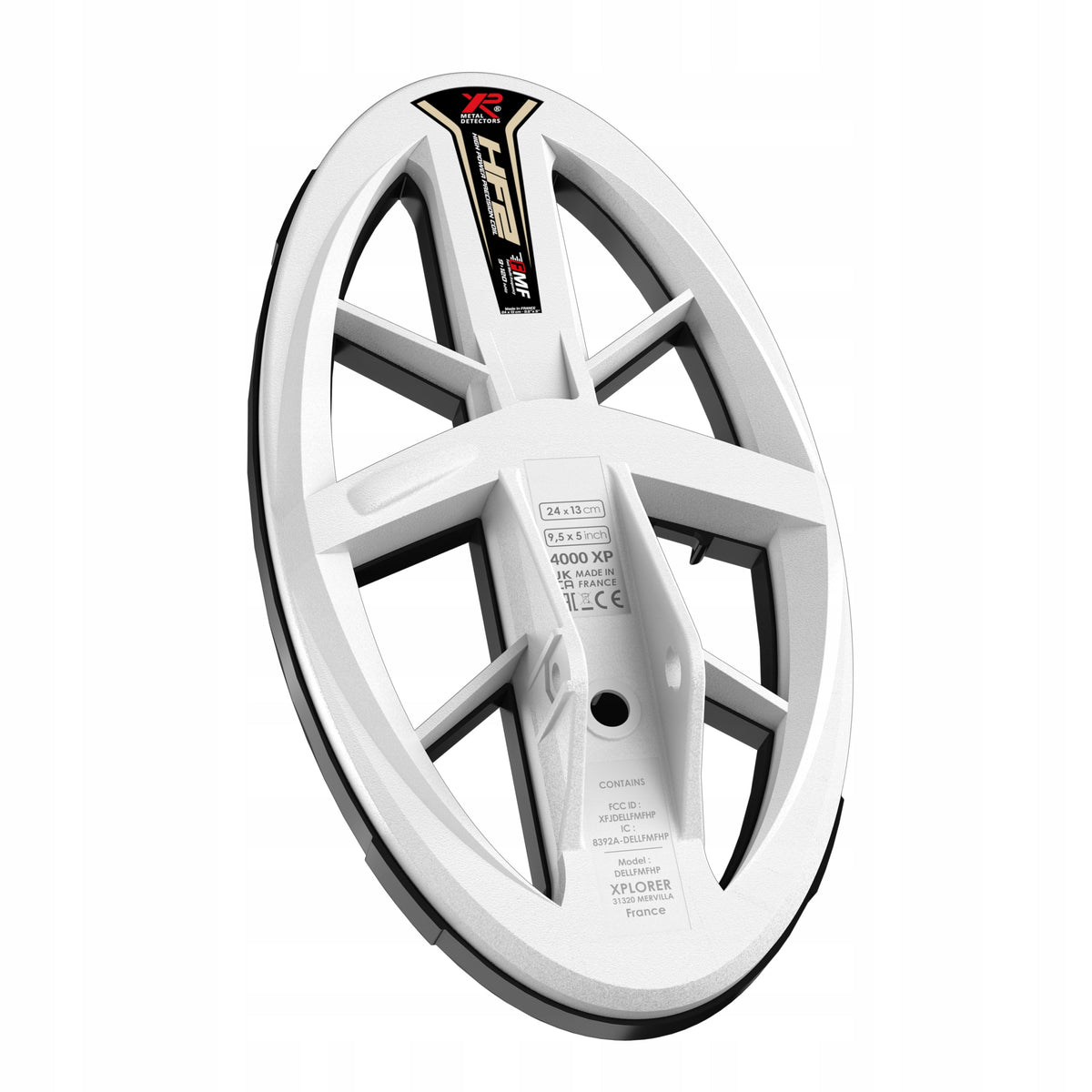 XP Deus II probe coil FMF HF2 24DD cm 9,5" DD white + cover 9-120 kHz! Manufacturer code DELLFMFHP