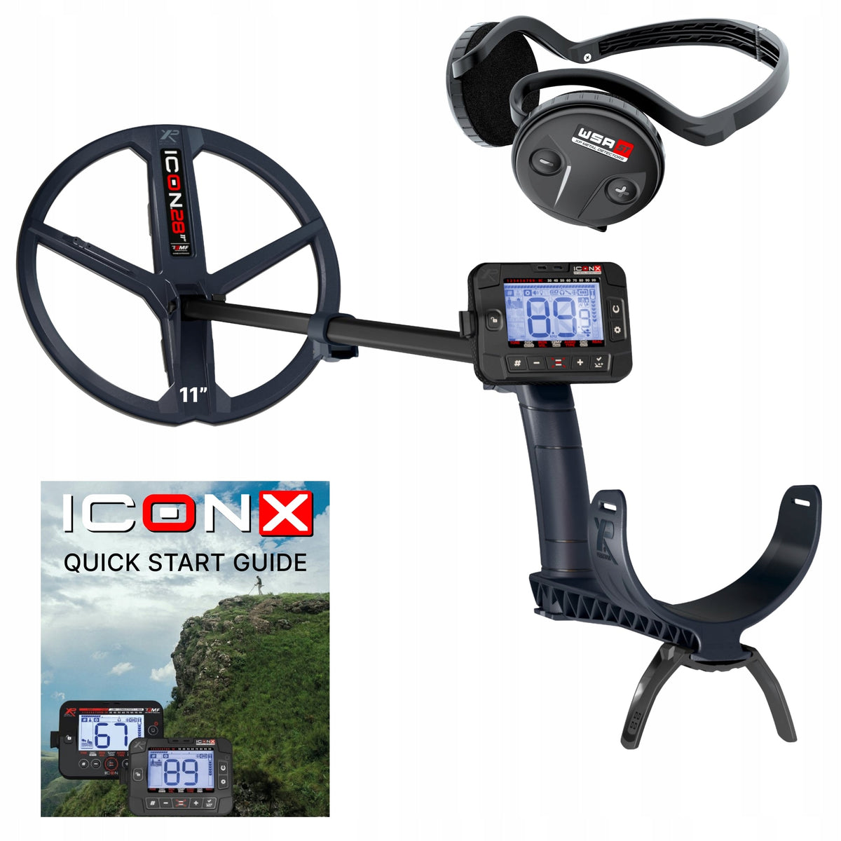 XP ICON X Metal Detector with 11"FMF Coil with WSA STEREO Headphones Packaging status original