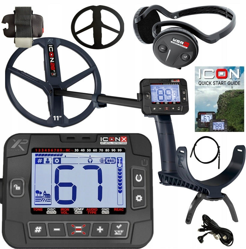 XP ICON X Metal Detector with 11"FMF Coil with WSA STEREO Headphones