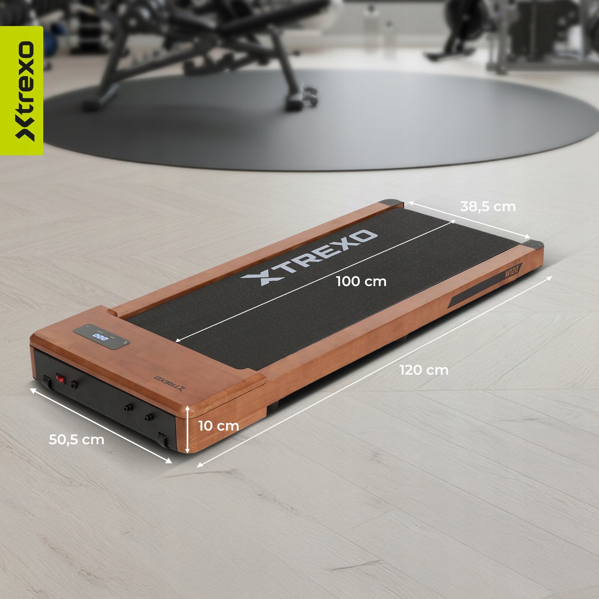 XTREXO Walking Pad W120+ wooden treadmill WITH REMOTE CONTROL 12 PROGRAMS 1-7 KM/H Brand Xtrexo