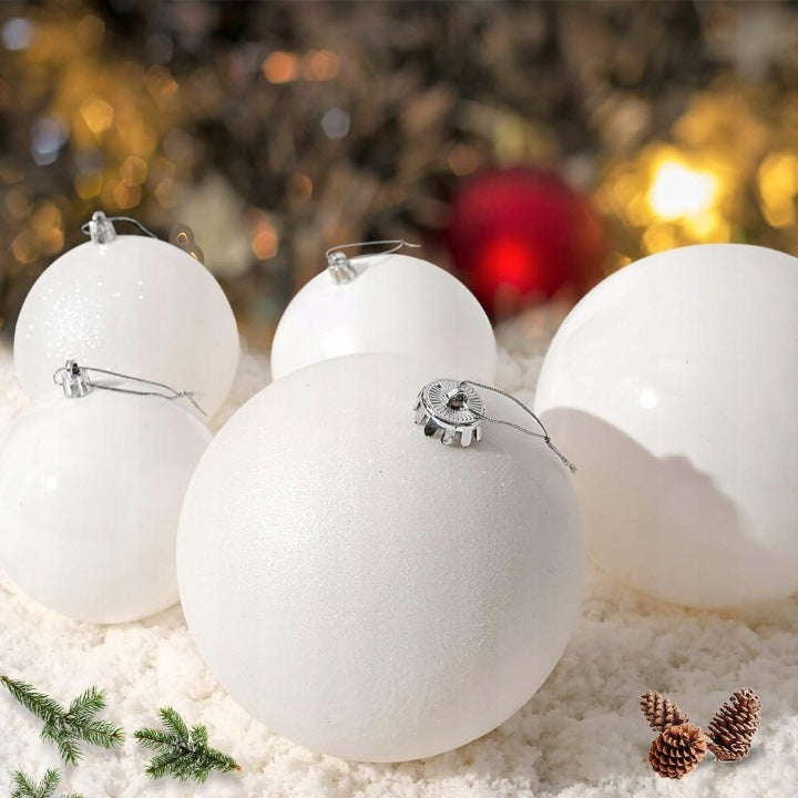 XXL Christmas Tree Baubles Large White 20 cm Unbreakable Set of 4 Manufacturer code X002DX6ONR