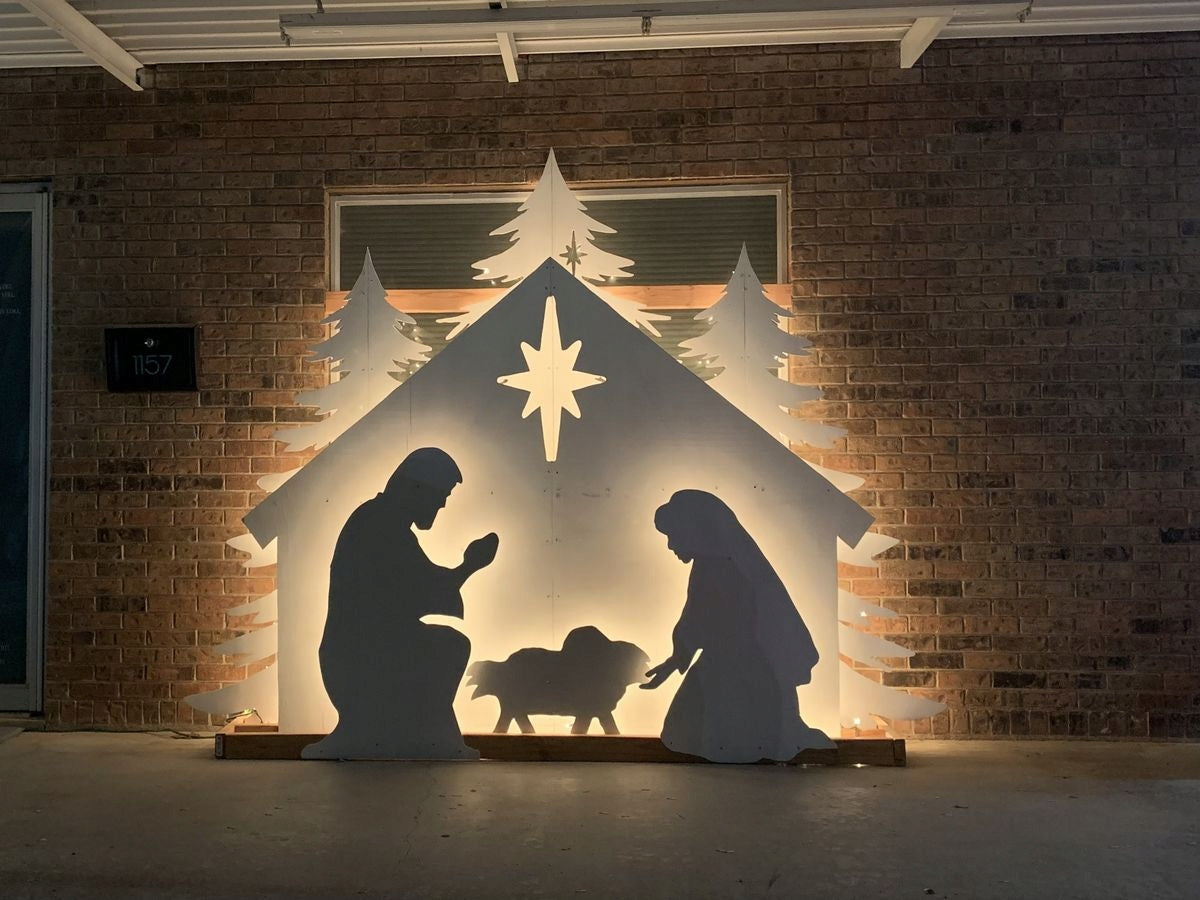 XXL LED Christmas Nativity Scene! LARGE DECORATIONS! 2D ALUMINUM!