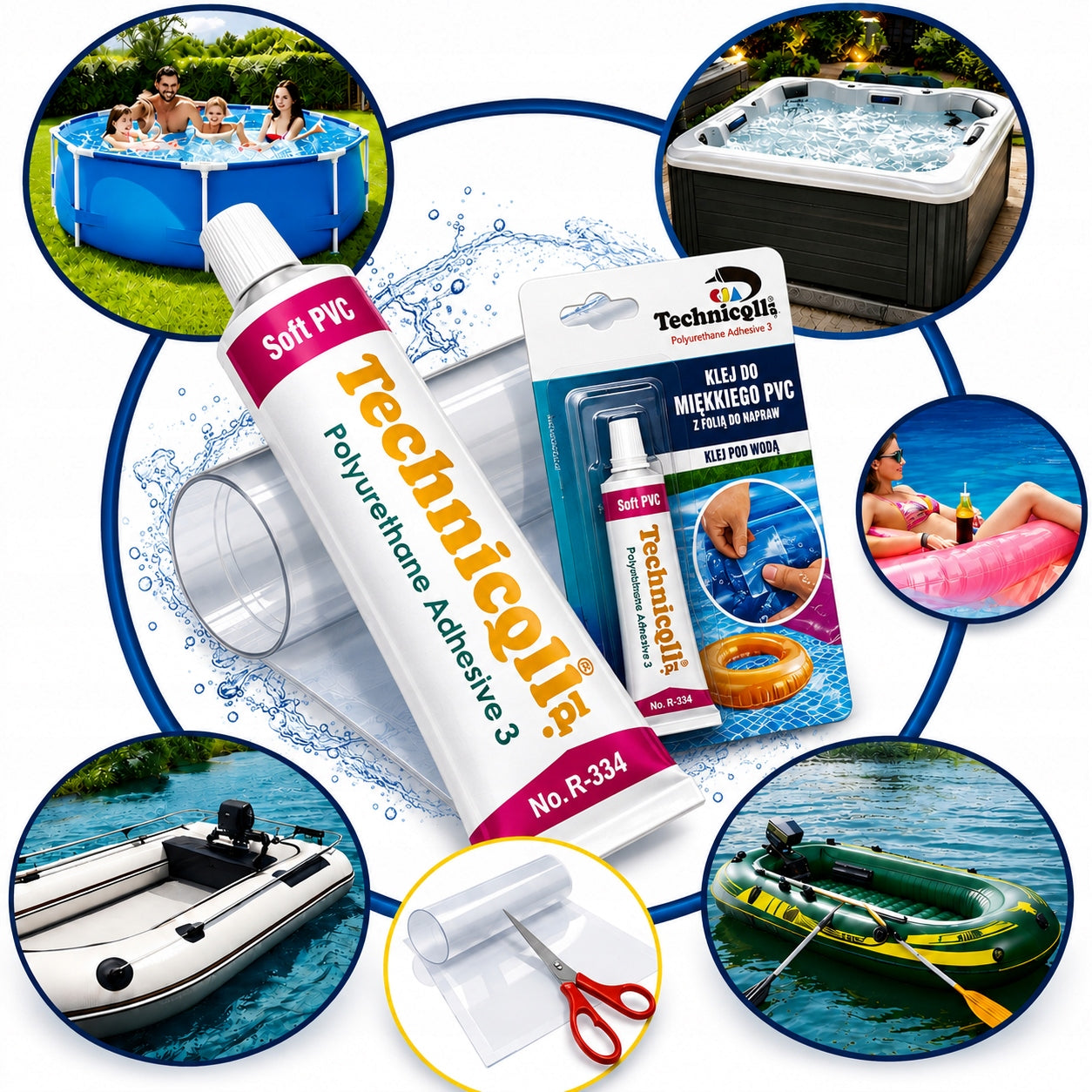 XXL Repair Kit for Spa Mattress Pontoon Pool 2 x Glue 4 x PVC Patch. Manufacturer code 47457