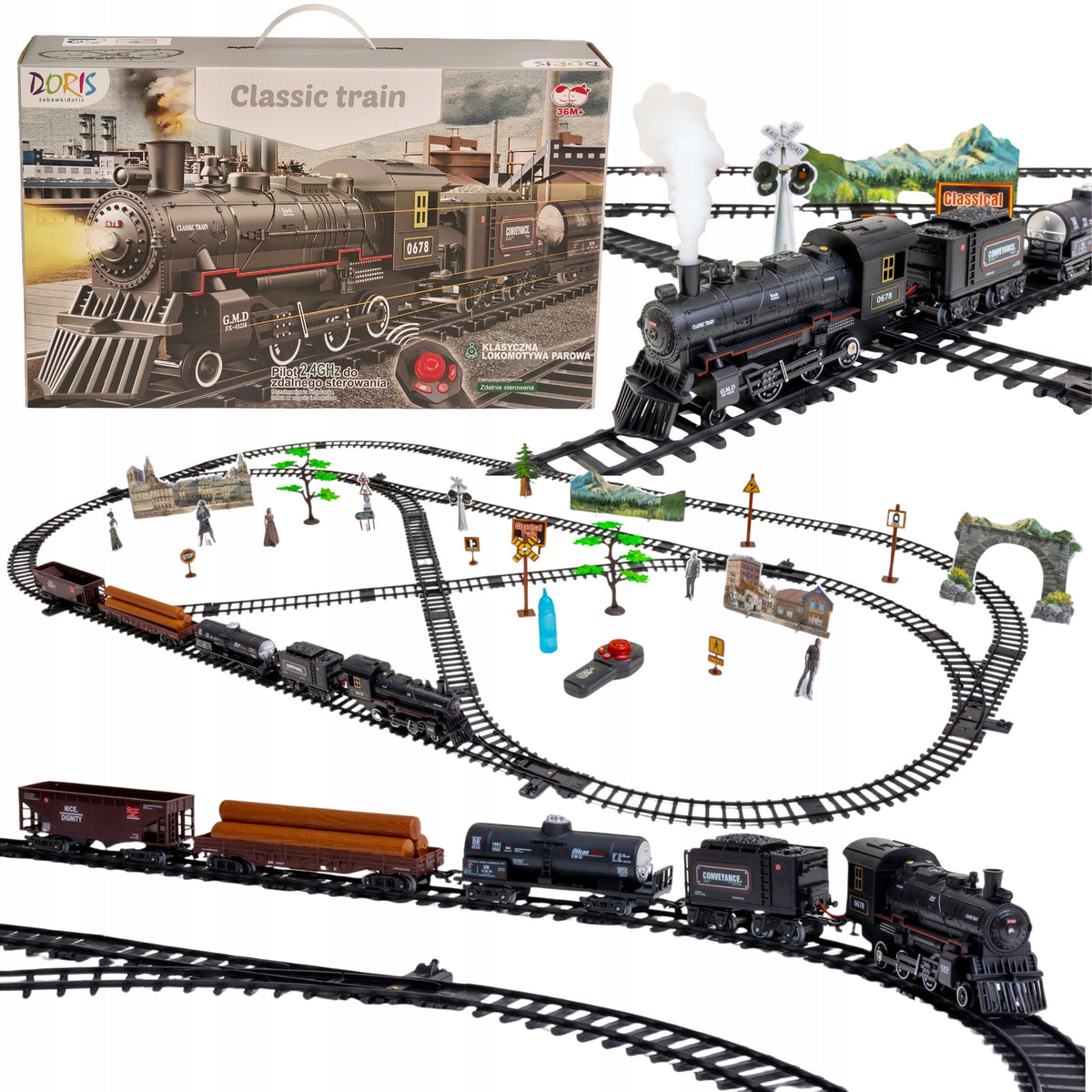 XXL Smoking Locomotive + Remote Control | USB | Sound and Light Effects