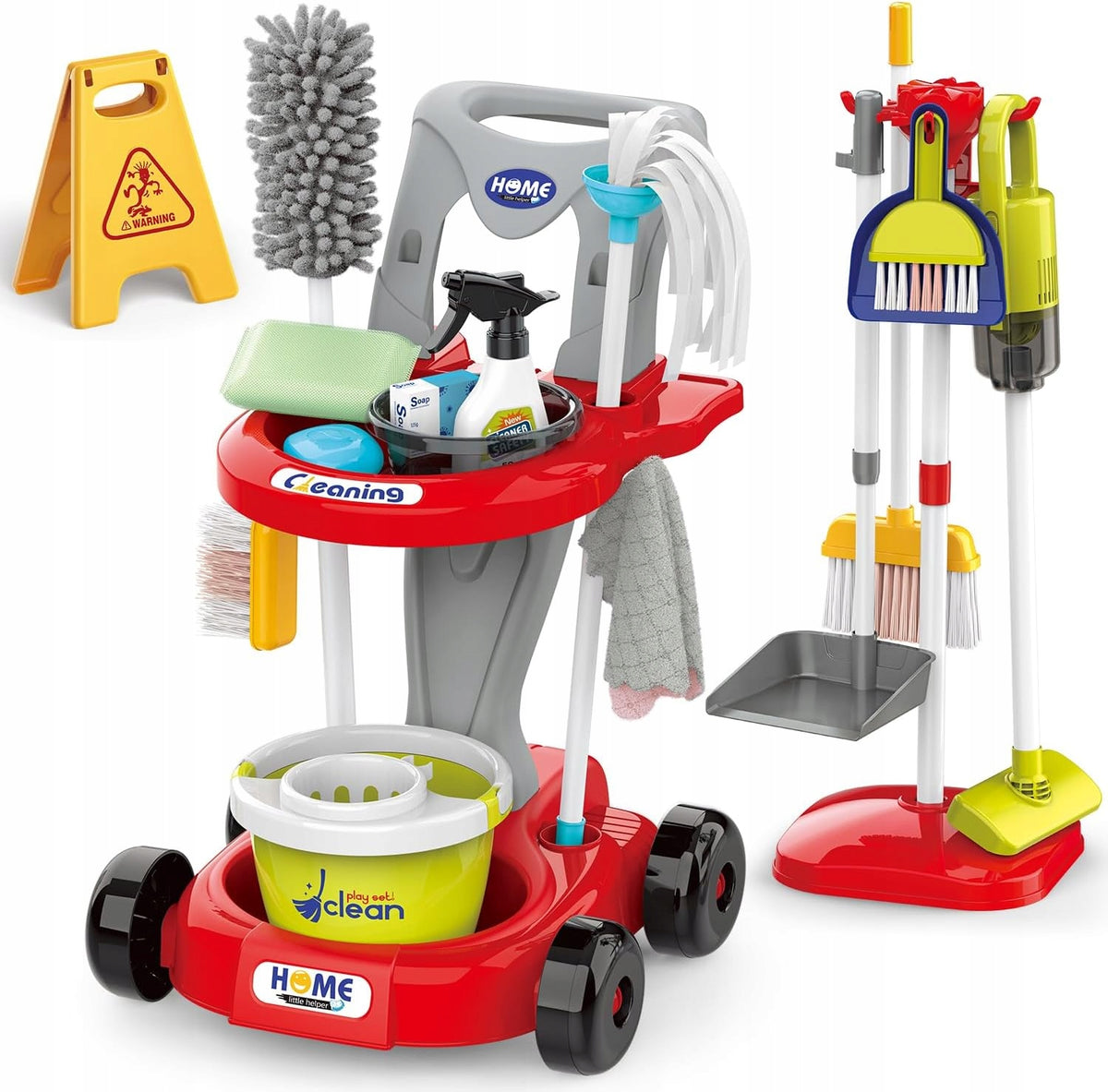 XXL Zestaw do Czyszczenia dla Dzieci z Wózkiem Odłączany Odkurzacz 29 Ele. Manufacturer code Detachable Kids Cleaning Set for Toddlers