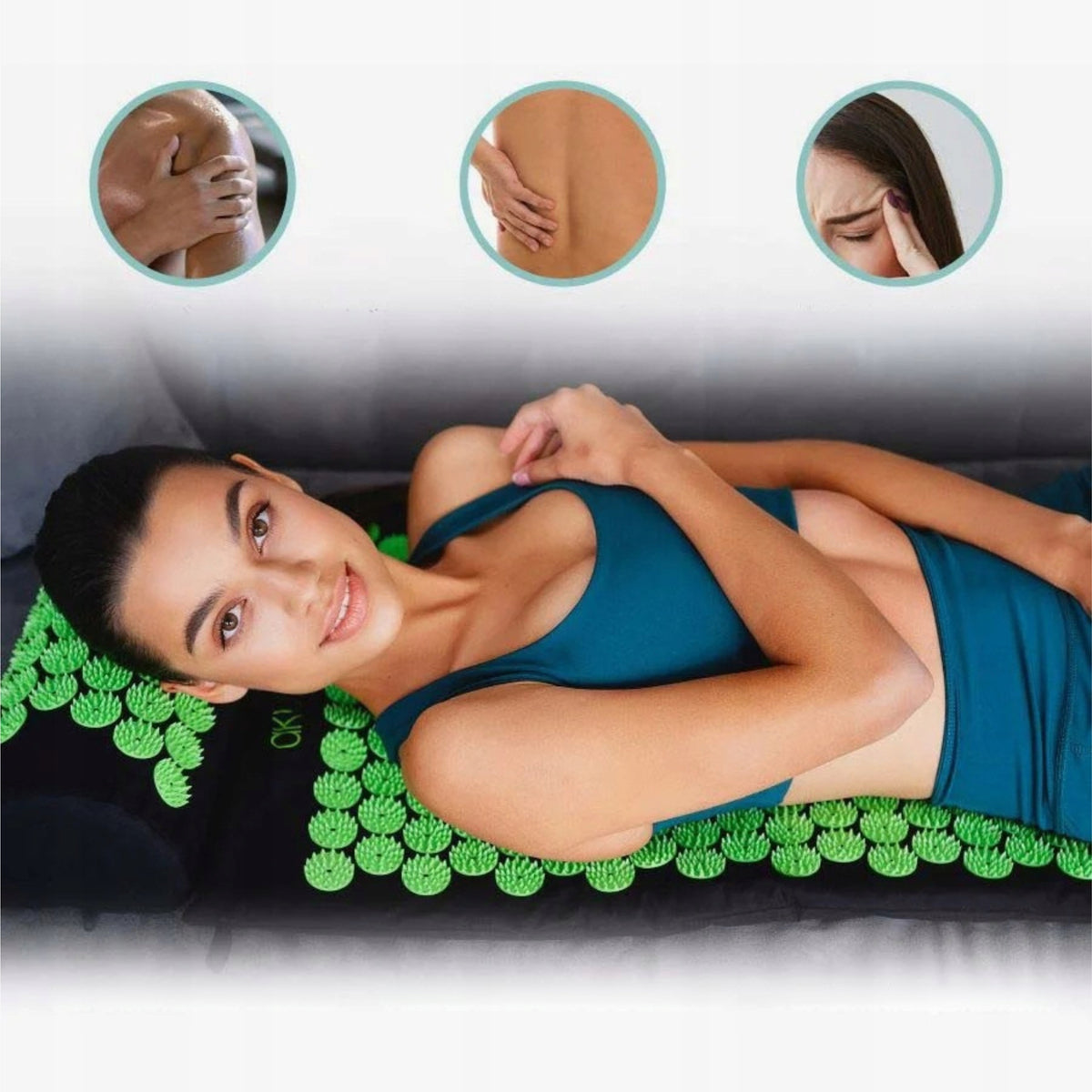 XXL long acupressure mat with spikes cushion Akumata for health massage Manufacturer code MATA DO AKUPRESURY