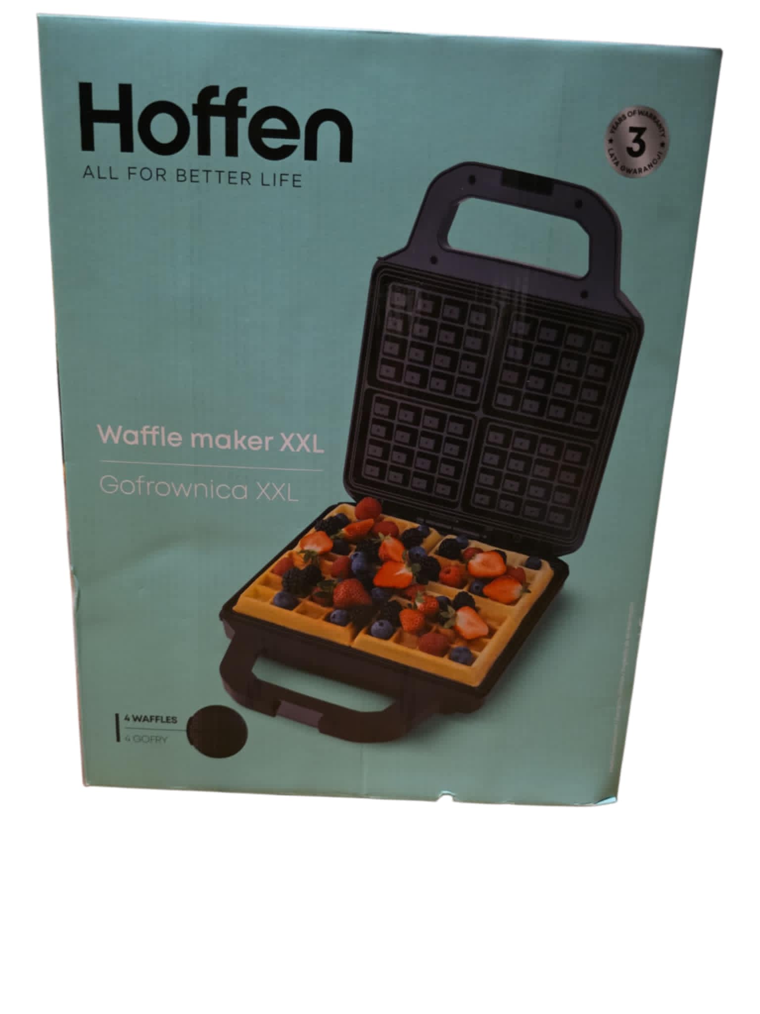 XXL waffle iron Hoffen 1400W for 4 waffles