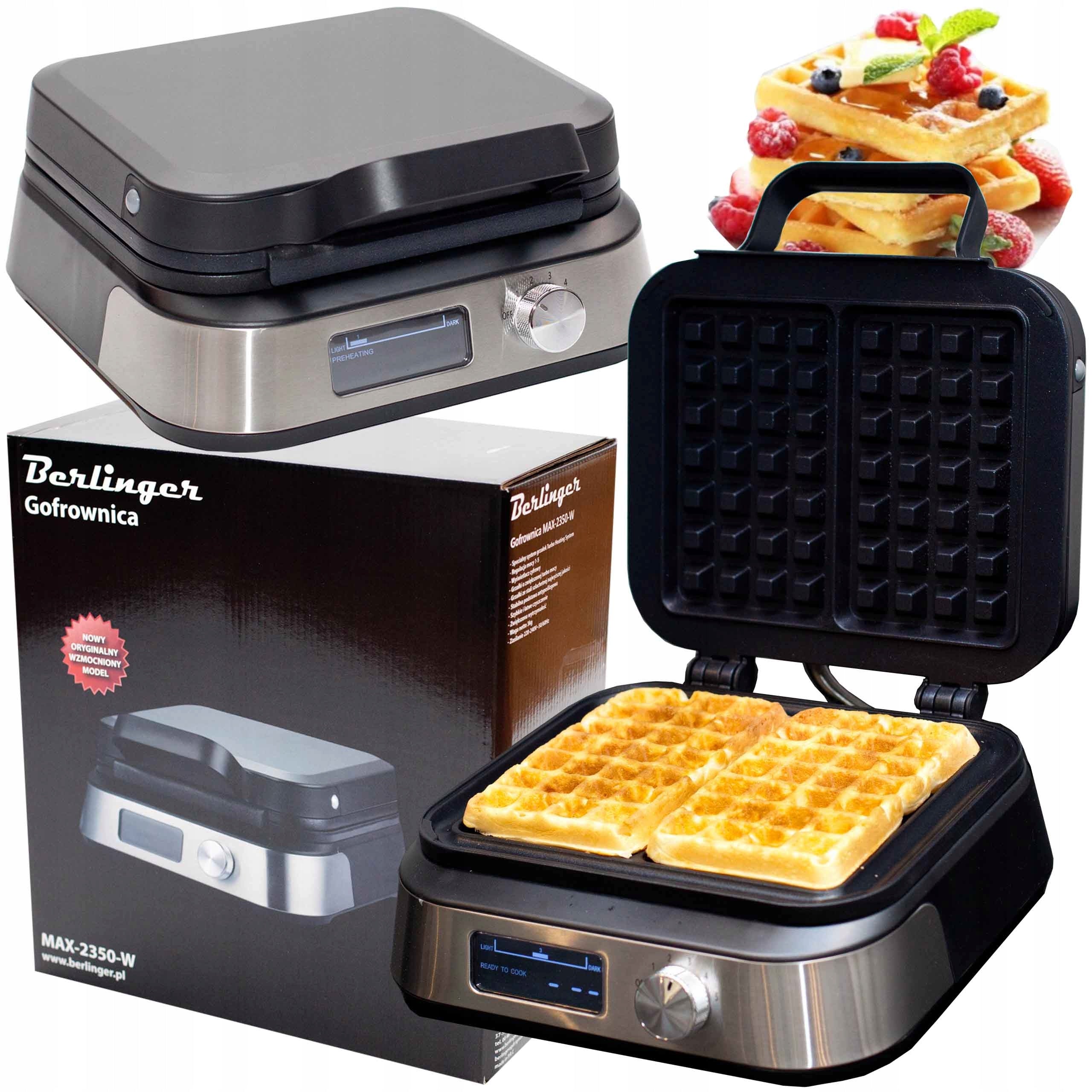 XXL waffle maker with LCD display | crispy waffles, temperature control