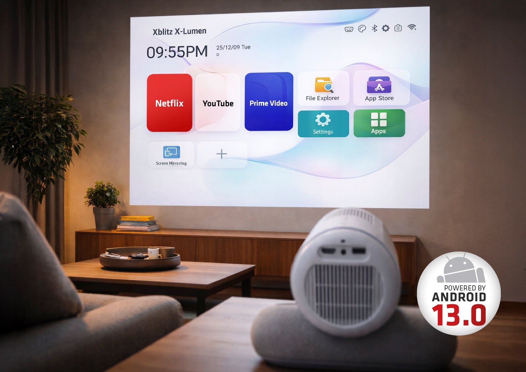 Xblitz X-Lumen PROJECTOR PORTABLE ANDROID TV 4K LED WIFI SPEAKER Manufacturer code Xblitz X-Lumen