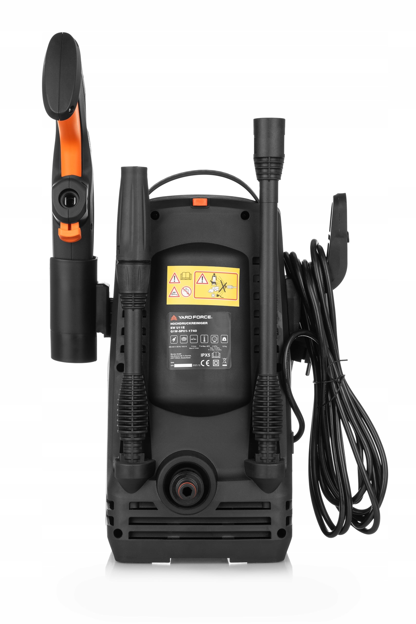 YARDFORCE PRESSURE WASHER 120BAR PUMP ALUMINIUM 1600 IN 400L/H Maximum power 1600 W