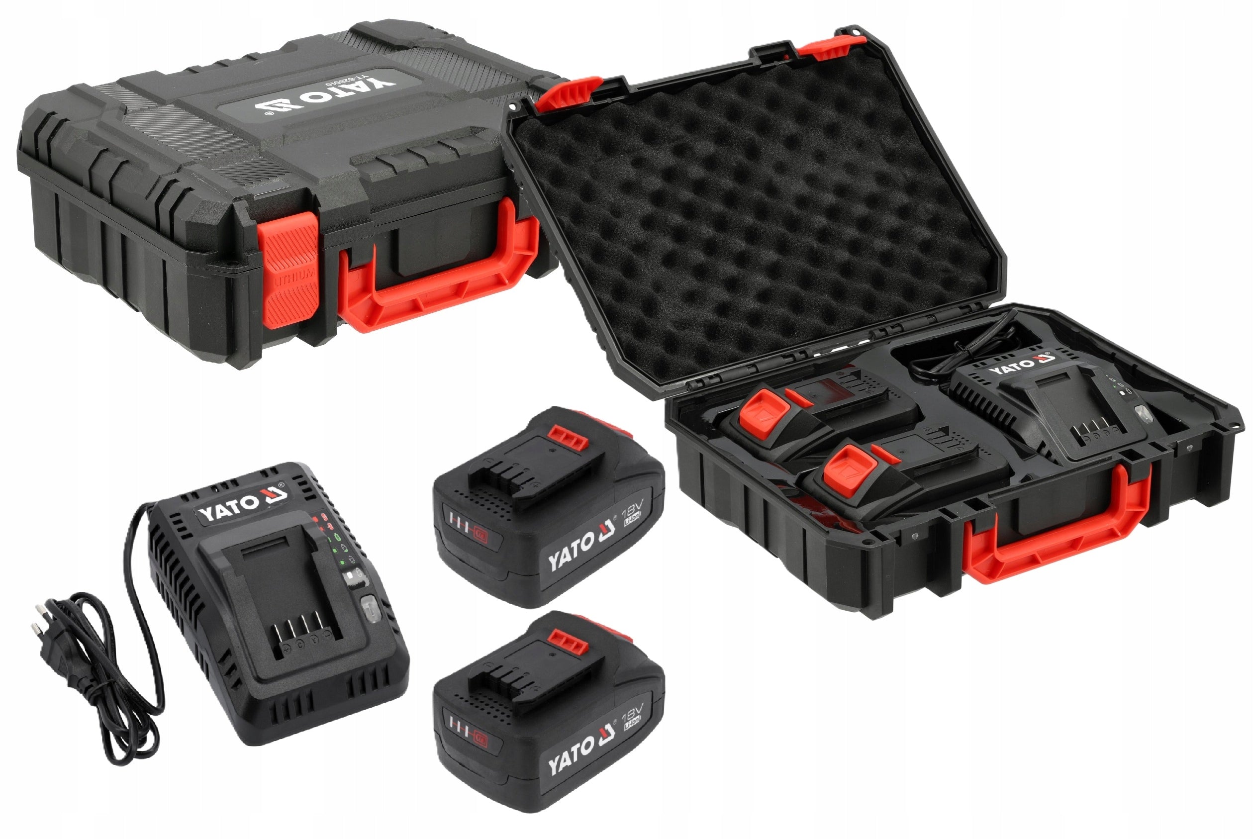YATO BATTERY PACK 2 X 18V PLUS CHARGER AND CASE