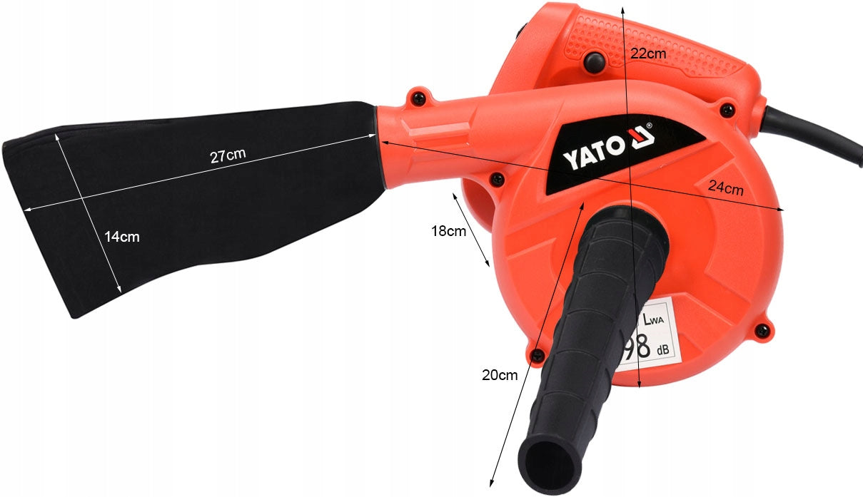 YATO BLOWER GARDEN VACUUM CLEANER SMALL FOR ELECTRIC LEAVES 600W 2in1 YT85170 Power supply electrical