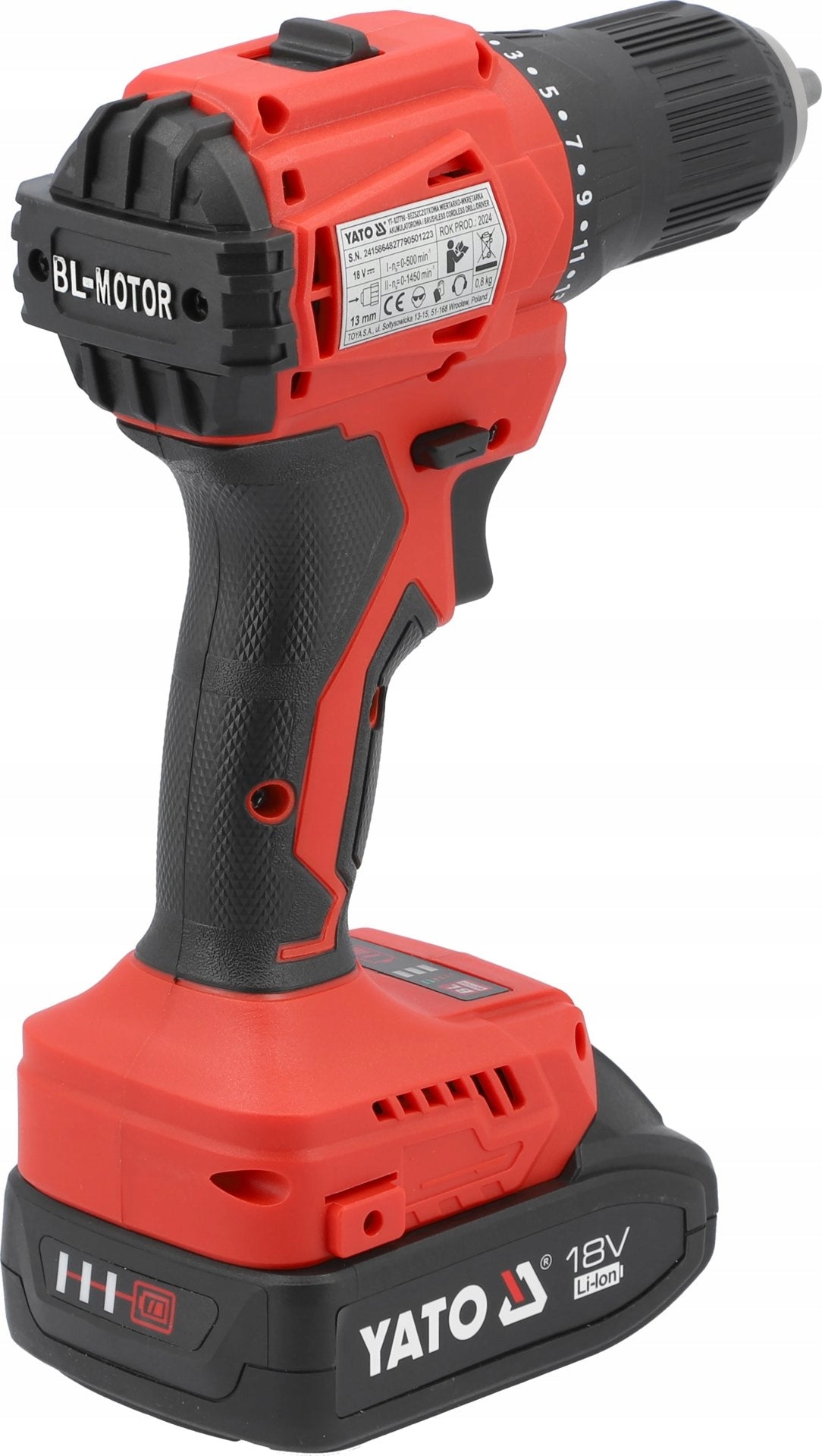YATO BRUSHLESS DRILL 18V 45NM 2 AKU YT-8277905 Brand Yato