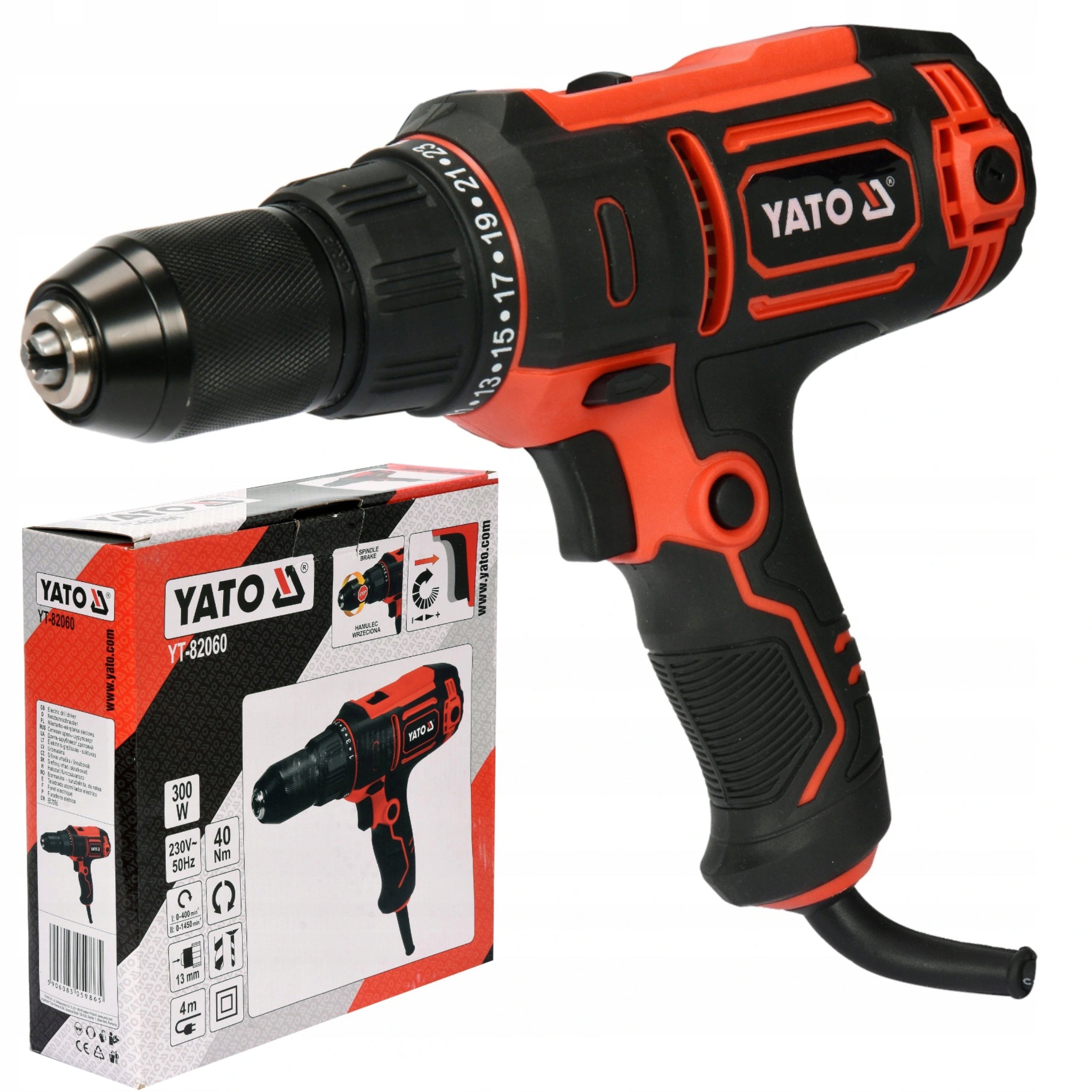YATO DRILL SCREWDRIVER 300W ELECTRIC 40Nm YT-82060 NETWORK CLUTCH