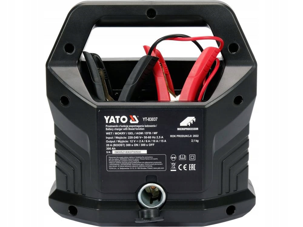 YATO ELECTRONIC RECTIFIER MICROPROCESSOR BOOST 12V 20A Manufacturer's catalog number YT-83037